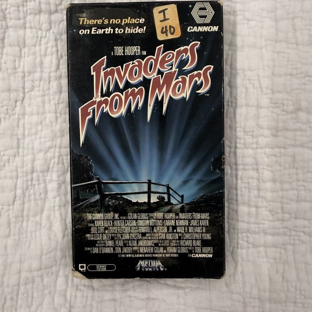 Invaders From Mars VHS Tape 1989 Media Cannon Release Sci Fi Movie Video Film